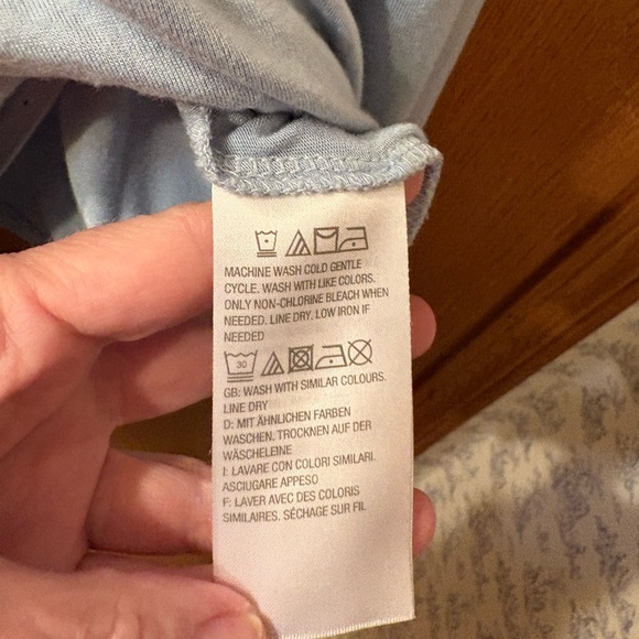 Lisa Rinna  Collection Light Blue Layered Blouse Chiffon Light Blue L Women QVC - Picture 3 of 4